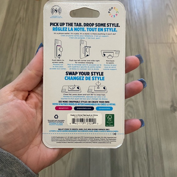 Pop Socket Wallet - Pink Clouds - Picture 2 of 3